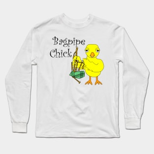 Bagpipe Chick Text Long Sleeve T-Shirt